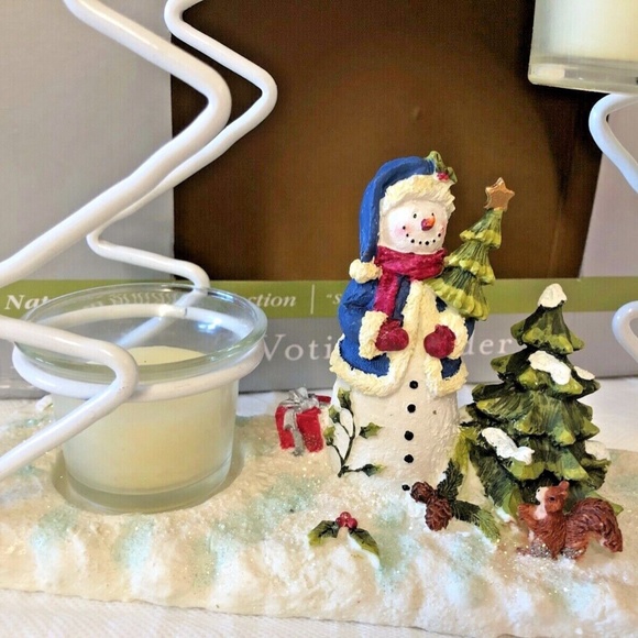 Home Trends Metal Tree Votive Candle Holder Snowman Natural Holiday Collection - Picture 4 of 12